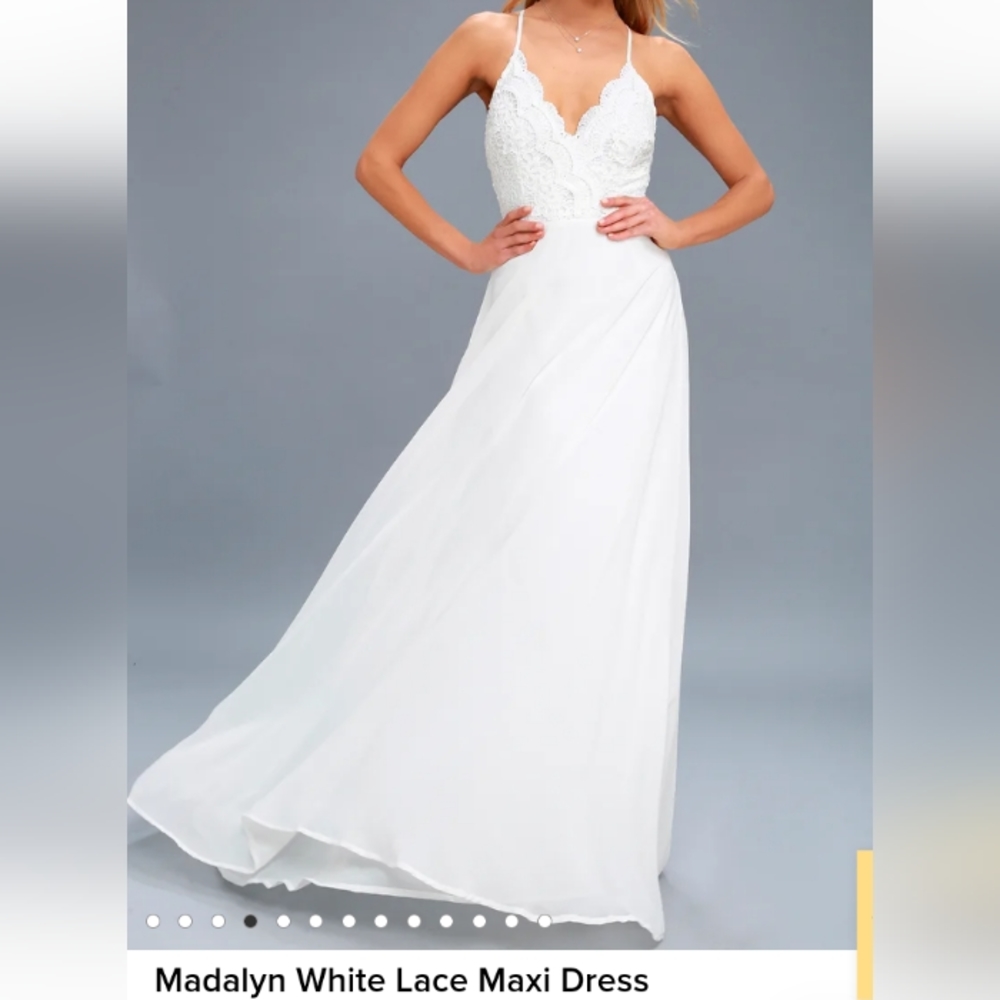 Lulu's Madalyn White Lace Maxi Dress
